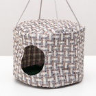 Подвесной дом для грызунов, 20×15 см, круглый, мебельная ткань, флис, цвет МИКС - Фото 4