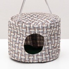 Подвесной дом для грызунов, 20×15 см, круглый, мебельная ткань, флис, цвет МИКС - Фото 5