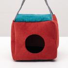 Подвесной дом для грызунов «Куб», 12×12×12 см, мебельная ткань, флис, цвет МИКС - Фото 4