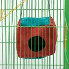 Подвесной дом для грызунов "Куб", мебельная ткань, флис, 12 х 12 х 12 см, микс цветов - фото 6411837