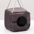 Подвесной дом для грызунов «Куб», 12×12×12 см, мебельная ткань, флис, цвет МИКС - Фото 7