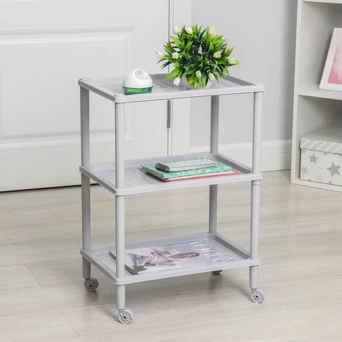 Этажерка напольная 3-х секционная «Флавия», на колёсиках, МИКС - Фото 1