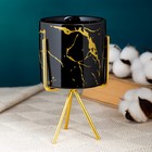 Горшок на подставке "Цилиндр" мрамор, на золотой подставке, 15х8х8см - Фото 2
