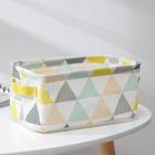 Корзина для хранения с ручками и ПВХ окном Доляна «Рио», 25×17×12,5 см, цвет жёлтый - фото 24362707