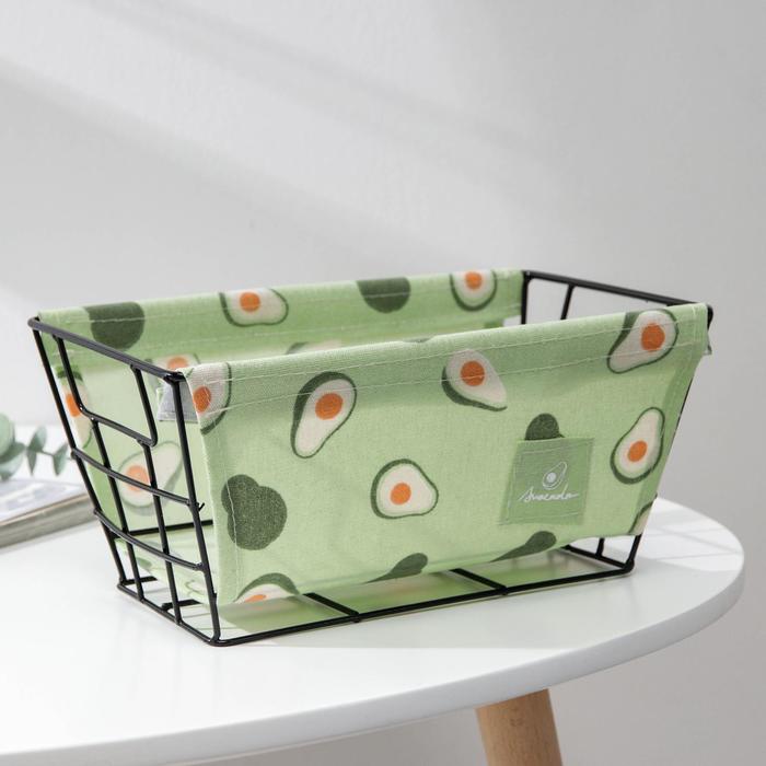 Корзина для хранения Доляна «Авокадо», 26×15,5×11 см, цвет зелёный - Фото 1