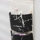 Органайзер подвесной с карманами Доляна «Мрамор», 3 отделения, 20×58 см, цвет чёрный - Фото 4