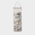 Органайзер подвесной с карманами Доляна «Мрамор», 3 отделения, 20×58 см, цвет серый - фото 295159951