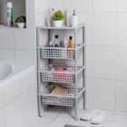 Этажерка напольная 3-х секционная «Элиза», на колёсиках, цвет МИКС - Фото 1