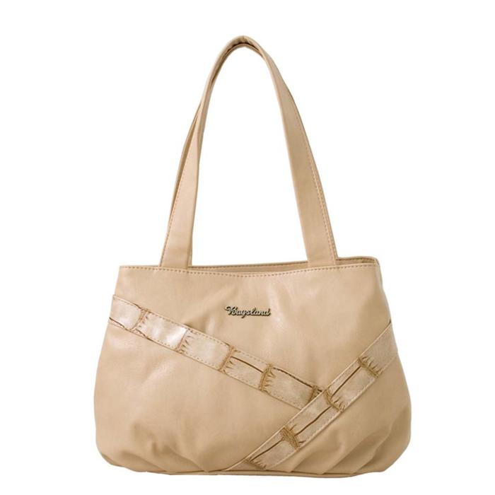 Сумка мешок иск.кожа, отдел на молнии, цвет  бежевый 33х15х25см