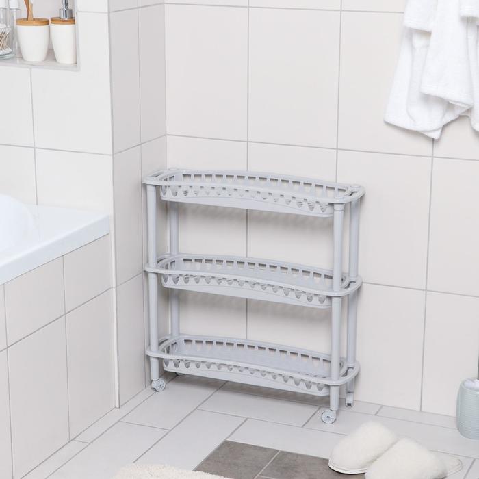 Этажерка напольная узкая «Джулия», 3-х секционная, на колёсиках, МИКС - Фото 1