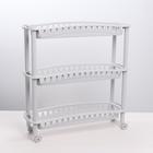 Этажерка напольная узкая «Джулия», 3-х секционная, на колёсиках, МИКС - Фото 4