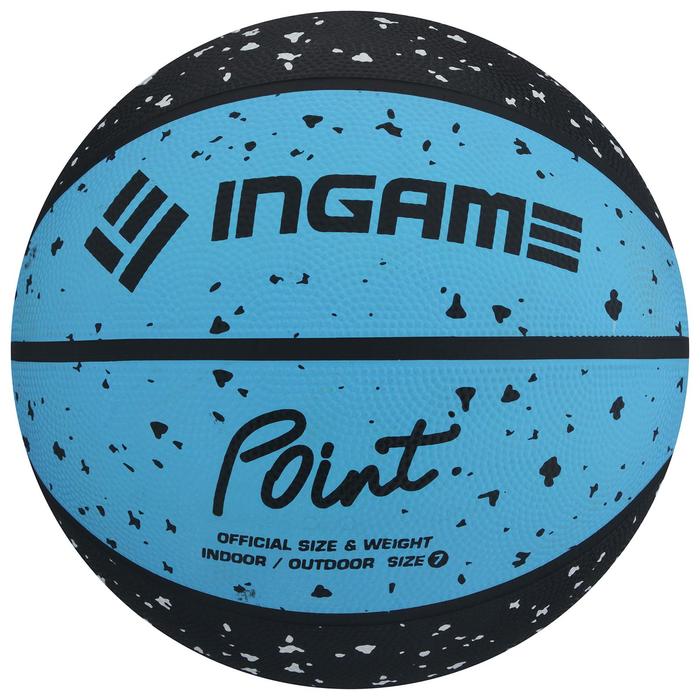 Мяч баскетбольный INGAME POINT №7  черно-синий - Фото 1