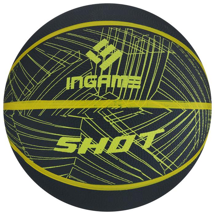 Мяч баскетбольный INGAME Shot №7 черно-желтый - Фото 1
