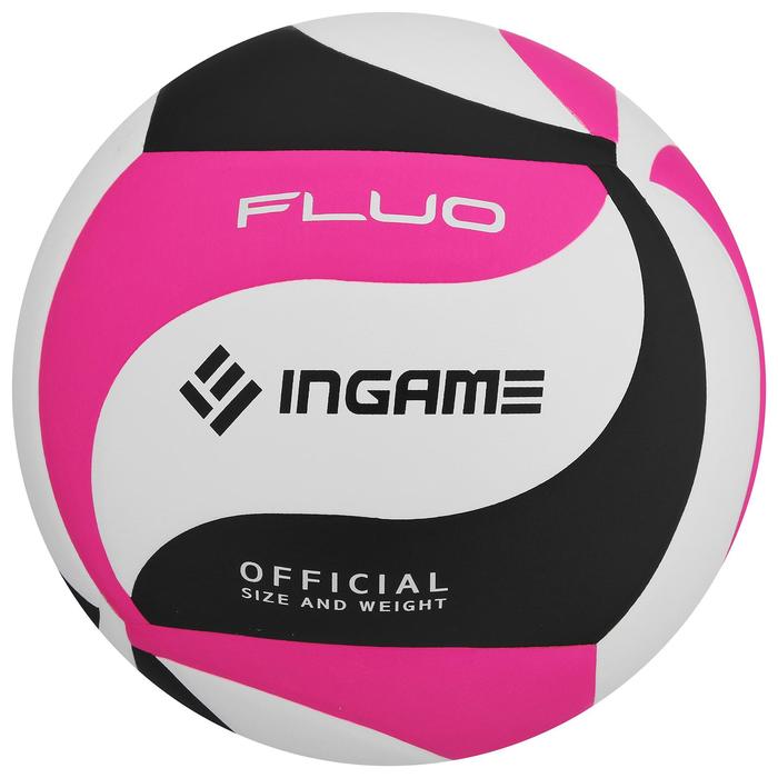 Мяч волейбольный INGAME FLUO черно-бело-розовый - Фото 1