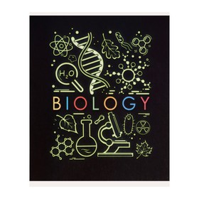 Тетрадь предметная "Супернеон", 48 листов в клетку "Биология", со справочным материалом, обложка мелованный картон, блок офсет