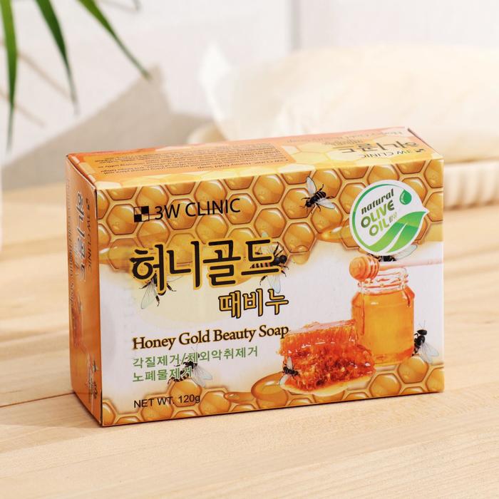 Мыло кусковое 3W Clinic Honey Gold Beauty Soap, с мёдом, 120 г - Фото 1