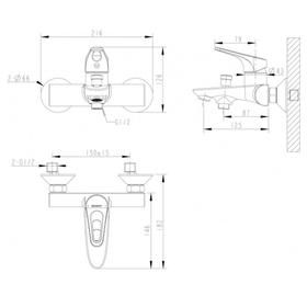 

Смеситель для ванны BRAVAT Drop F64898C-01A, однорычажный, с коротким изливом, хром