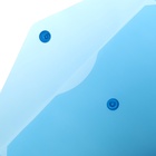 Папка-конверт на кнопке А5, 150 мкм, Calligrata Standard, прозрачная, синяя - Фото 3