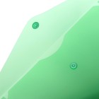 Папка-конверт на кнопке А5, 150 мкм, Calligrata Standard, прозрачная, зеленая - Фото 2