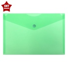 Папка-конверт на кнопке А5, 150 мкм, Calligrata Standard, прозрачная, зеленая - Фото 2