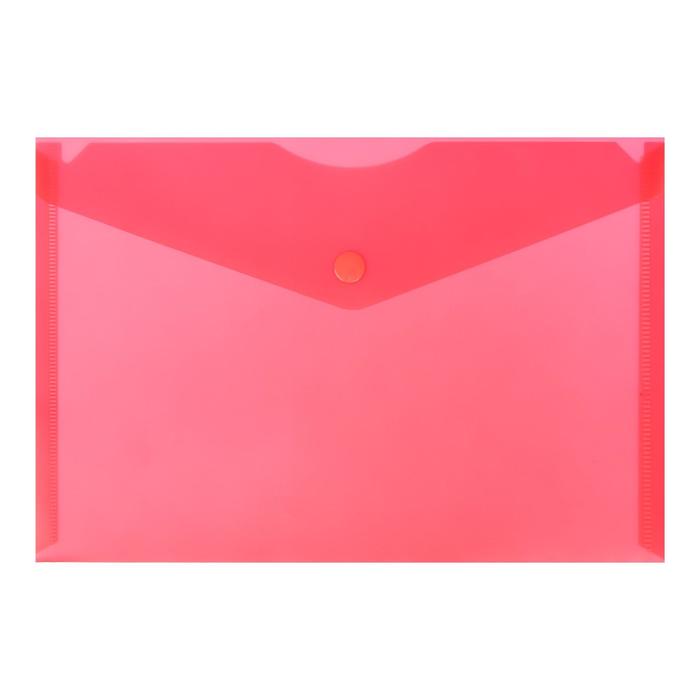 Папка-конверт на кнопке А5, 150 мкм, Calligrata, красная - Фото 1