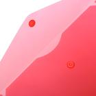 Папка-конверт на кнопке А5, 150 мкм, Calligrata Standard, прозрачная, красная - Фото 2