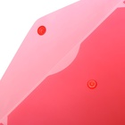 Папка-конверт на кнопке А5, 150 мкм, Calligrata Standard, прозрачная, красная - Фото 3