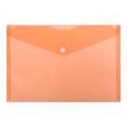 Папка-конверт на кнопке А5, 150 мкм, Calligrata Standard, прозрачная, оранжевая - Фото 1