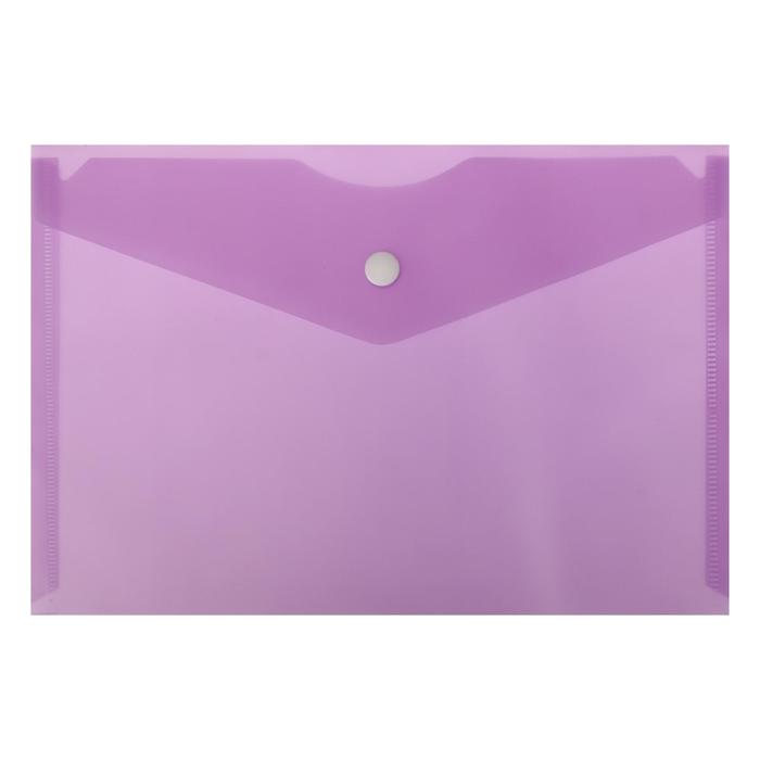 Папка-конверт на кнопке А5, 150 мкм, Calligrata, фиолетовая - Фото 1