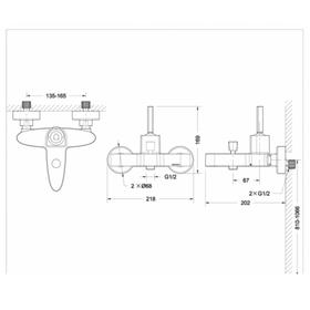 

Смеситель для ванны BRAVAT Spring F679113C-01, однорычажный, с коротким изливом, хром