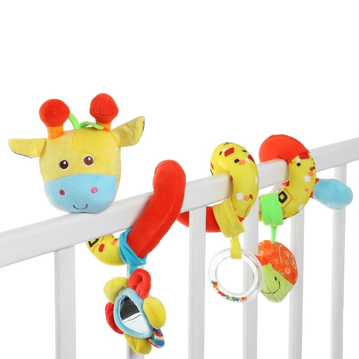 Растяжка - спираль с игрушками дуга на коляску / кроватку для малышей 0+ «Жирафик», Крошка Я - Фото 1