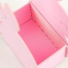 Кашпо деревянное 13х7.5х22 см "Зайка", розовый - Фото 6