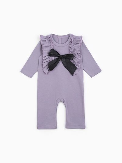 Комбинезон с бантиком для девочки«Крошка Я» BASIC LINE, рост 62-68 см, сиреневый