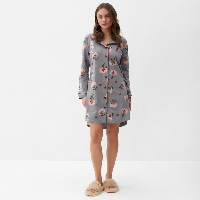 Платье-рубашка женское KAFTAN "Цветы" размер 40-42 - фото 1908685230