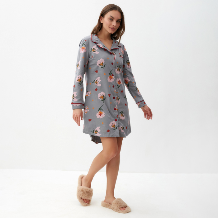 Платье-рубашка женское KAFTAN "Цветы" размер 40-42 - фото 1908685233