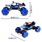 Машинка на пульте управления «Джип-акробат», радиоуправление, 4WD, управление жестами, работает от аккумулятора, цвет синий - Фото 2