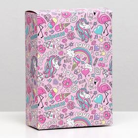 Коробка складная «Единороги», 16 × 23 × 7,5 см
