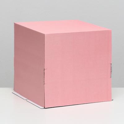 Кондитерская упаковка, без окна, розовая, 30 х 30 х 30 см