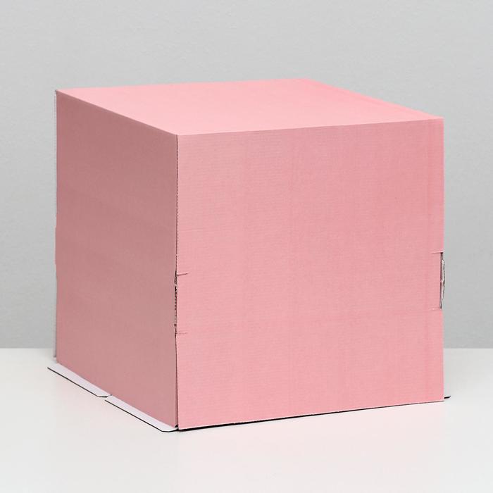 Кондитерская упаковка, без окна, розовая, 30 х 30 х 30 см