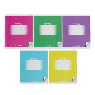 Тетрадь 12 листов в косую линию Calligrata «Школьная», обложка мелованный картон, ВД-лак, блок офсет, белизна 95%, МИКС