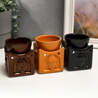 Аромалампа для эфирных масел «Голова Будды на кубе», керамика, 8.4×6.8×6.8 см, МИКС - Фото 1