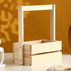 Кашпо деревянное 20×11×25(9) см, с ручкой, с прорезью - фото 23587935