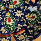 Фруктовница Риштанская Керамика "Цветы",  26 см, синяя - фото 4324150
