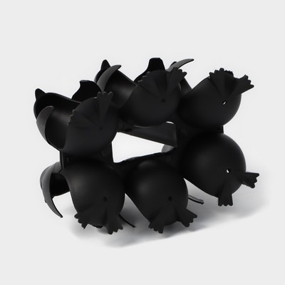 Подставка для яиц «Пингвинчики», 6 секций,12×15×13 см, чёрная