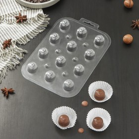 Форма для шоколада и конфет «Круглые завитушки», 13×9,5 см, цвет прозрачный