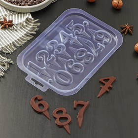 Форма для шоколада и конфет пластиковая «Цифры на ножке», 21×15 см, цвет прозрачный