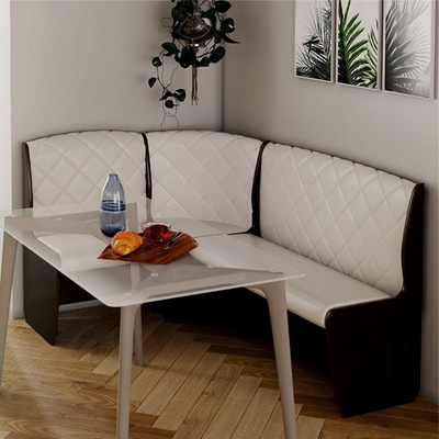 Кухонный уголок Барон-2, 1600х1100х870, стандарт ЛДСП, Венге/Кожзам Бежевый