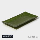 Тарелка стеклянная Magistro «Папоротник», 31,5×16,5×2 см, цвет зелёный 4981415 - фото 5739265