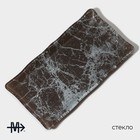 Блюдо стеклянное сервировочное прямоугольное для подачи Magistro «Мрамор», 25,5×13,5×1,5 см, цвет графит - Фото 2