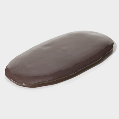 Блюдо сервировочное Magistro «Мрамор», 23,5×11×0,8 см, овальное, цвет чёрный